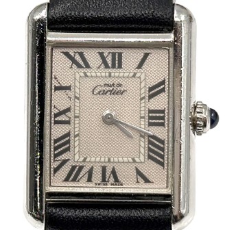 까르띠에 머스트 탱크 실버 쿼츠 여성 시계
