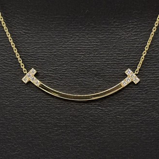 티파니 T 스마일 다이아 목걸이 미듐