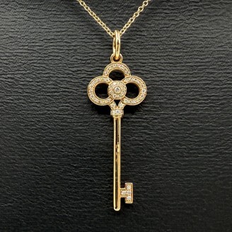 티파니 크라운 키 다이아 목걸이