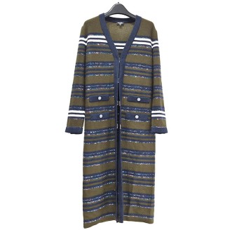 샤넬 스팽글 스트라이프 롱 가디건