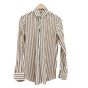 로로피아나 실크 스트라이프 셔츠 (브라운)