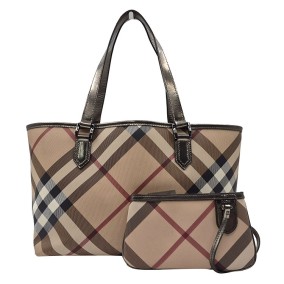 버버리 노바체크 PVC 쇼퍼백