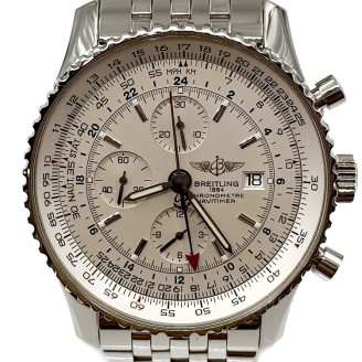 브라이틀링 네비타이머 월드 크로노 GMT 46mm 스틸 시계 (A24322)