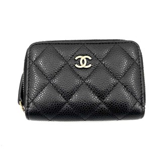 샤넬 캐비어 지퍼 카드지갑